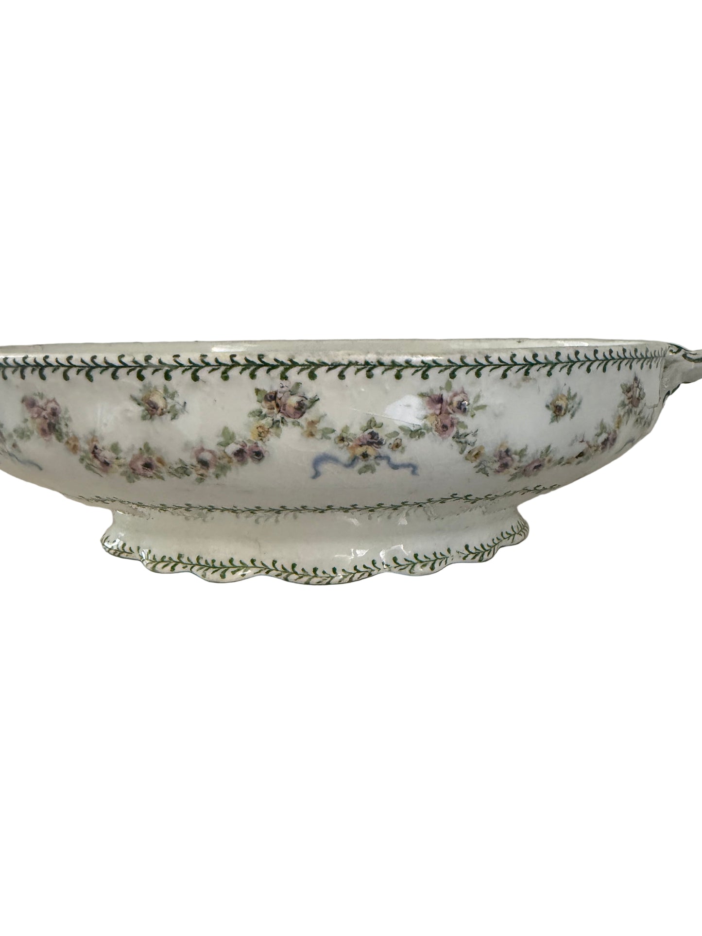 Antique Royal Semi PorcelainServing Fish with delicate floral detail