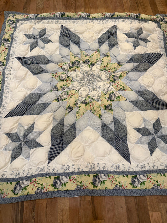 Full Puff Quilt - Sunham Bedding - light stainign as shown