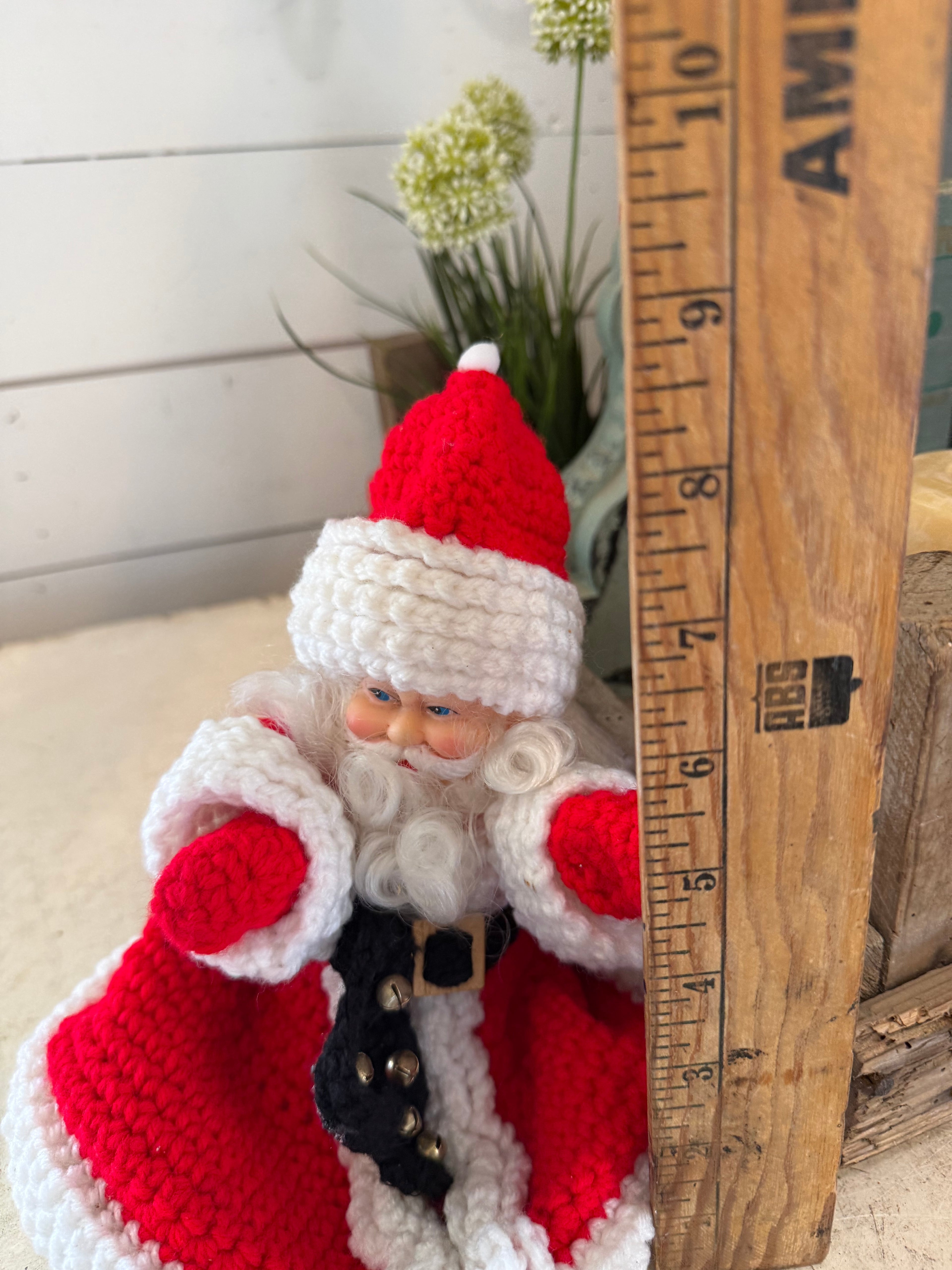 Santa Claus Air Freshener Doll Crocheted Santa Claus, Christmas Decor, Red and White Santa Air Freshener Cover