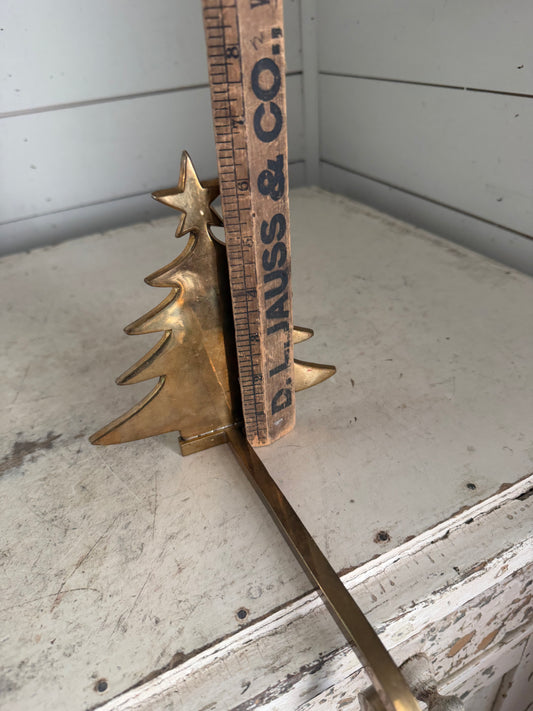 Vintage Solid Brass Christmas Tree Stocking Holder Long Arm