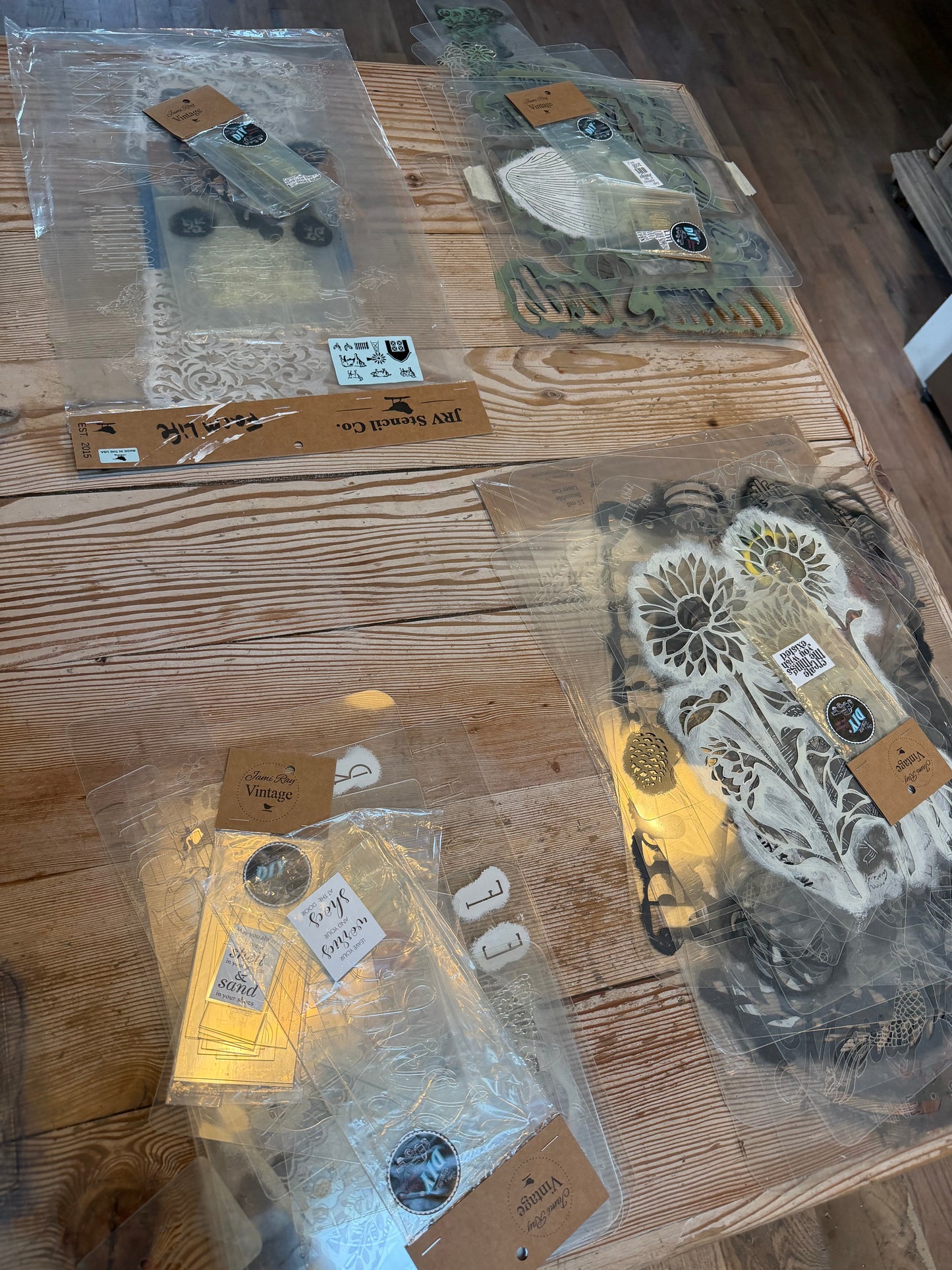 Mystery stencil Packs with free inlay samples - as is used and imperfect no returns