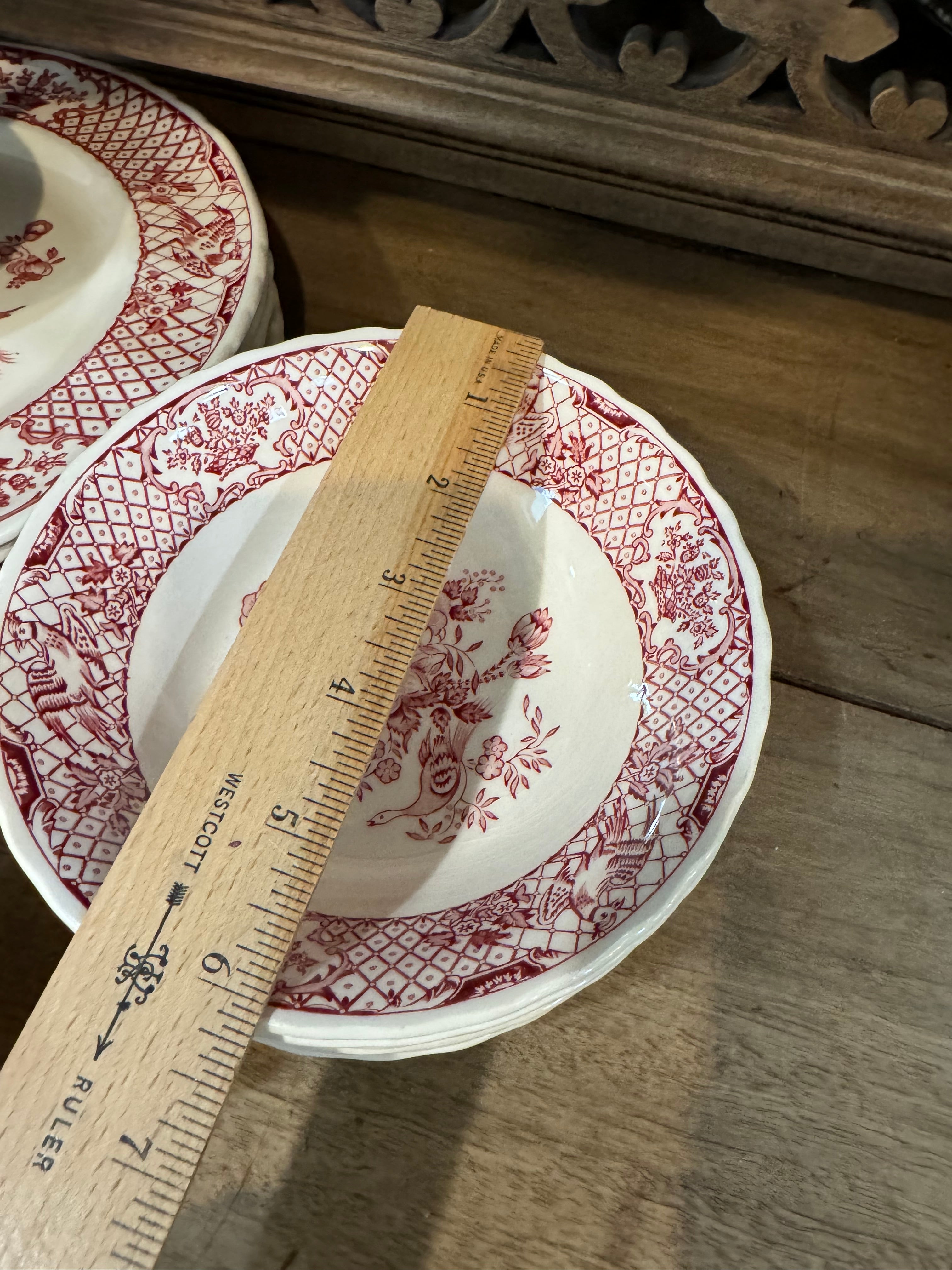 Vintage Mason's Ironstone Stratford Pink Dishes (red) - made in England sold individually