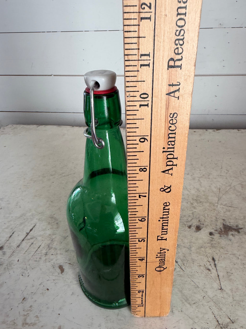 Green Glass Swing Top Bottle
