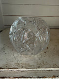 Williamsburg By Avitra Crystal Round Rose Bowl Vase Pinwheel/Pineapple Cut