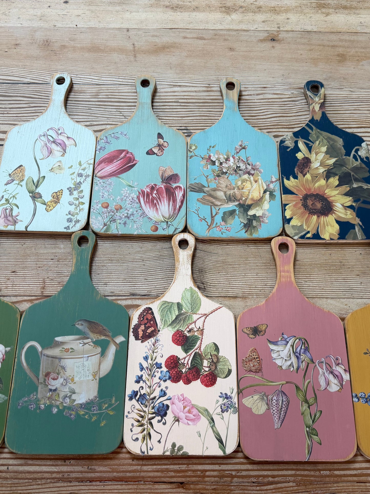 Hand-painted cottage cutting boards sold individually