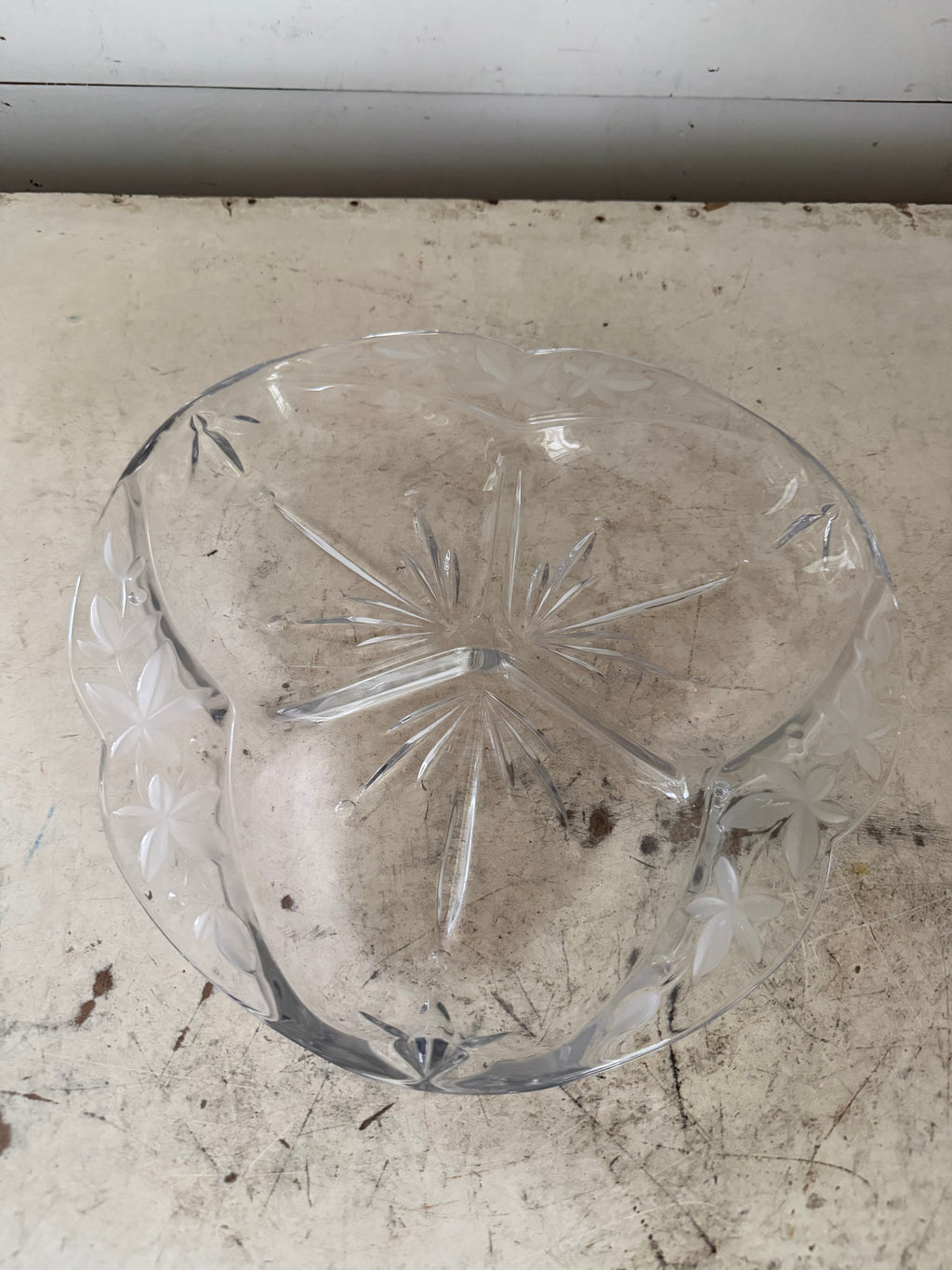 Vintage divided crystal dish