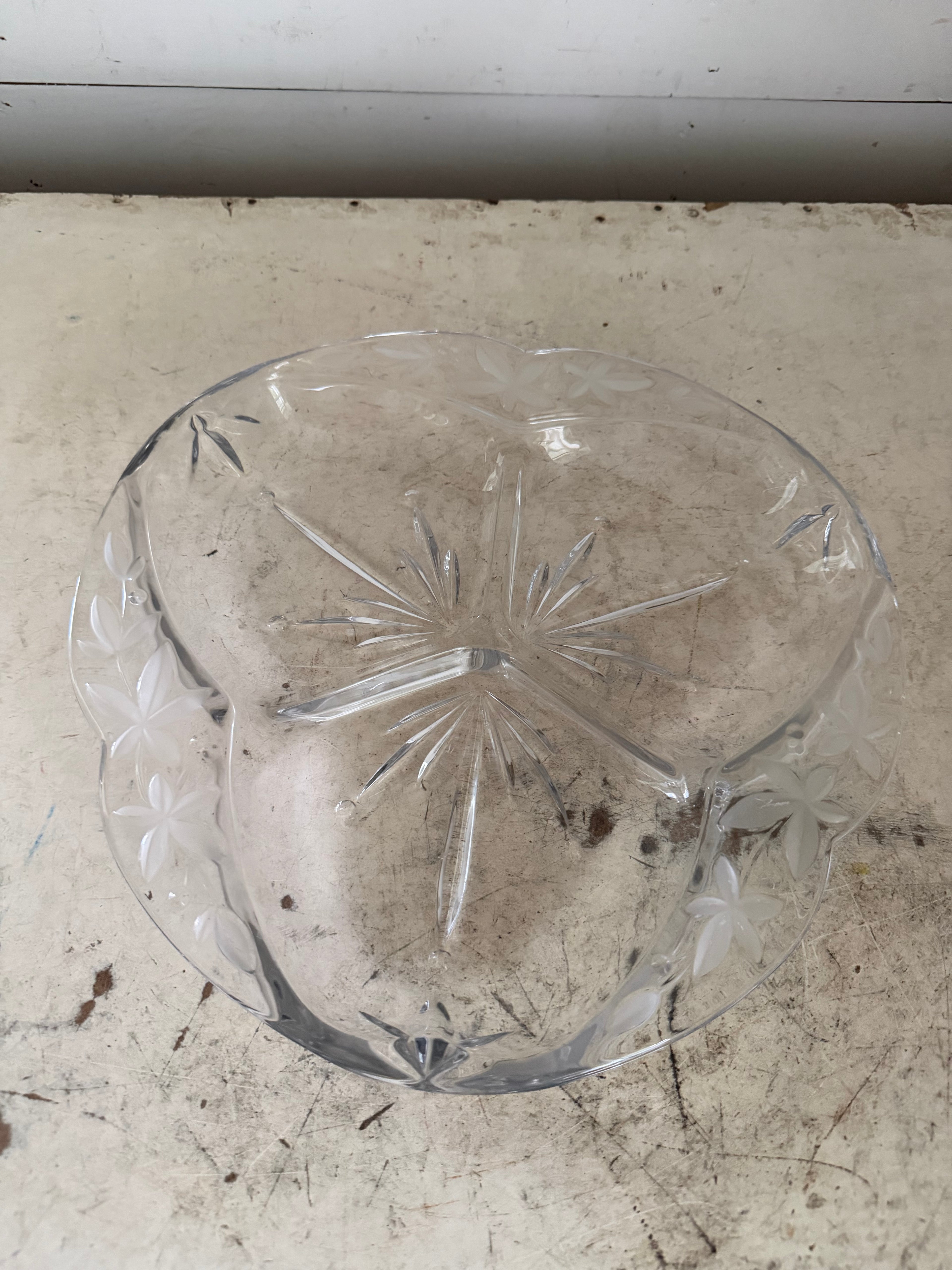 Vintage divided crystal dish