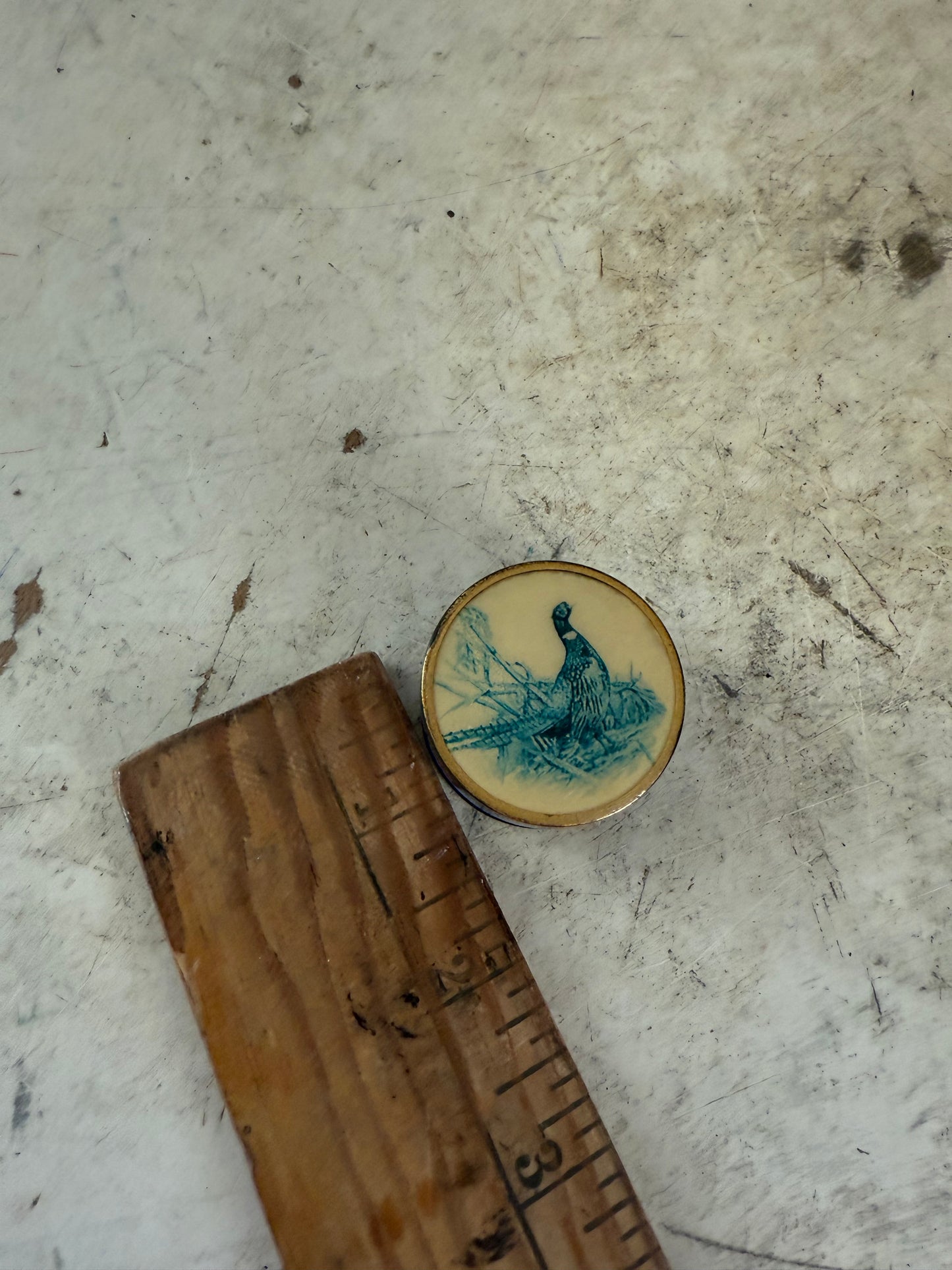 Vintage Pheasants pill box trinket dish