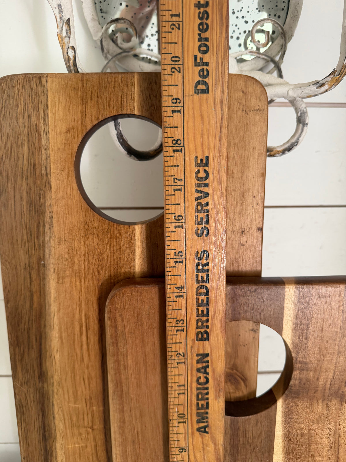 Set of cutting boards will get makeover round handle will be removed, and they will be made into rectangles