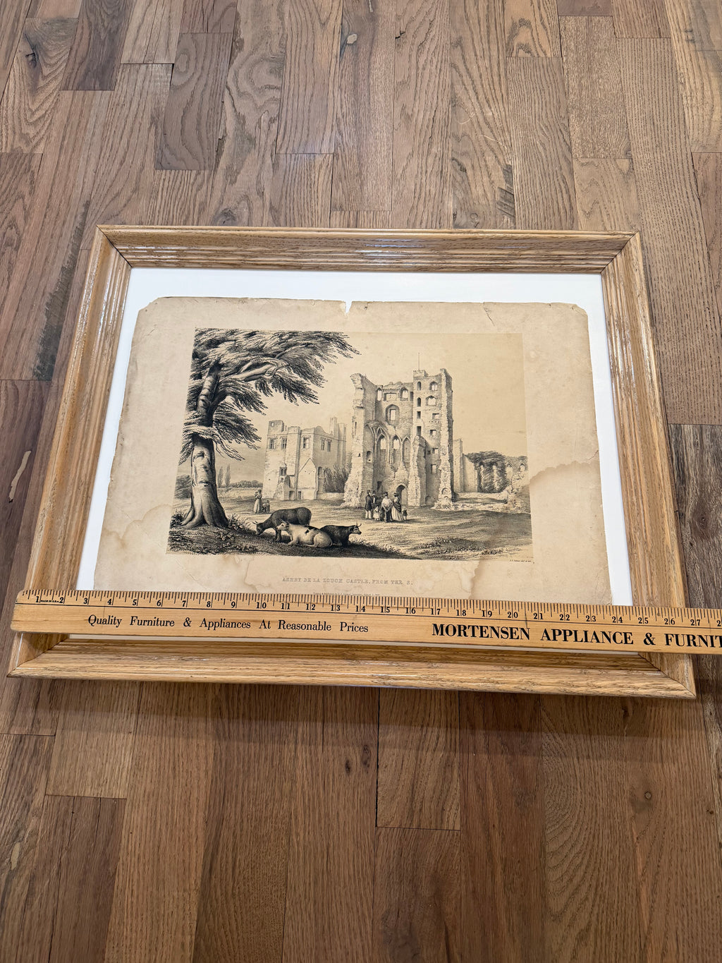 Antique Engraving of Ashby De La Zouch Castle, From The South - Printed 1842