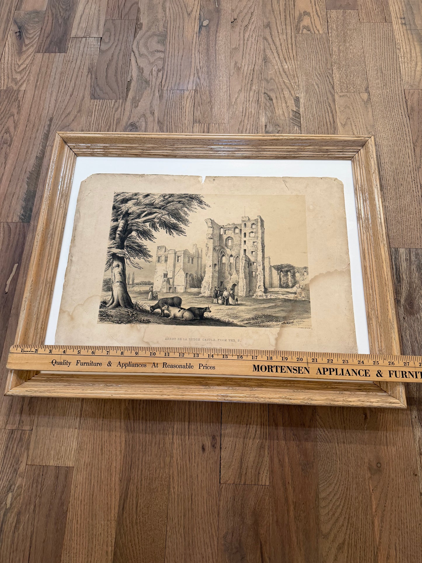 Antique Engraving of Ashby De La Zouch Castle, From The South - Printed 1842