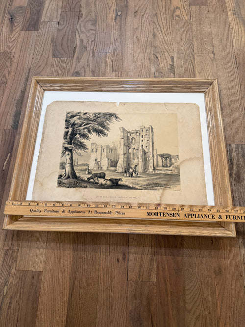Antique Engraving of Ashby De La Zouch Castle, From The South - Printed 1842