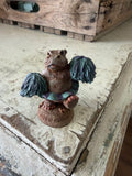 Hippo Hurray Cheerleader Figurine from the Vintage Charmers Collection by artist Timothy Wolfe missing ear