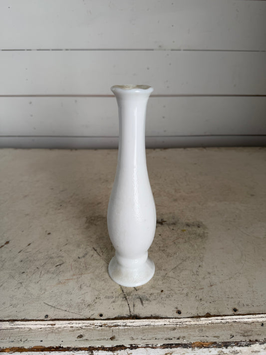Smooth base Milk Glass Bud Vase