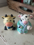 Cow mix match salt pepper shaker set