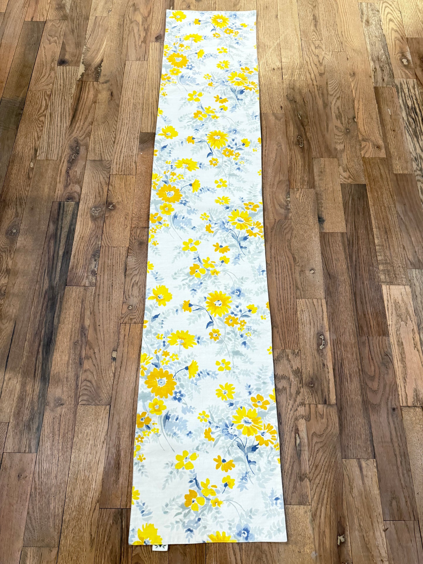 Yellow floral table runner