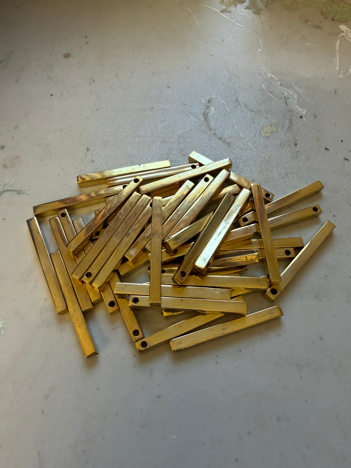 Set of 30 brass bars for jewelry stamping