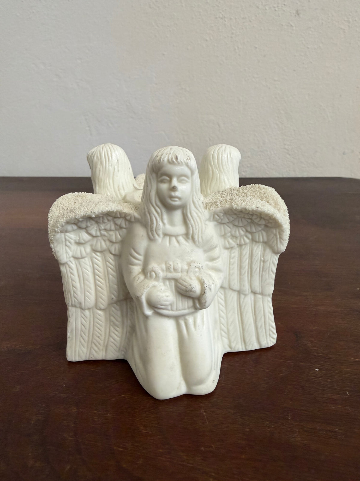Vintage Ceramic Candle Holder 3 Kneeling Angels - Will Get Makeover
