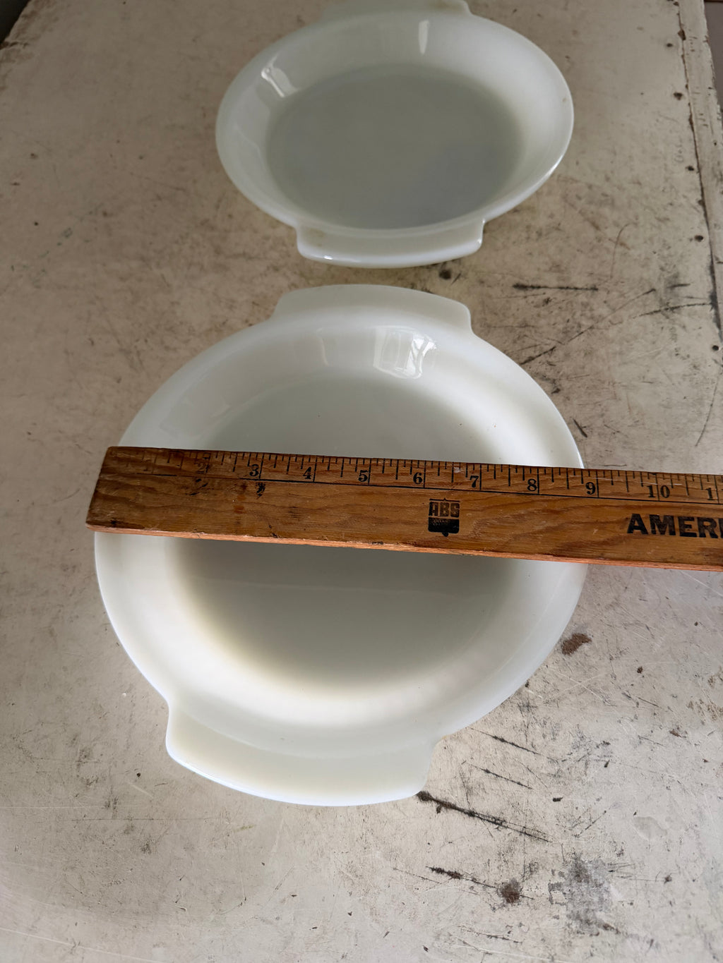 Fire King Round Milk Glass Pie Pan - Sold Individually