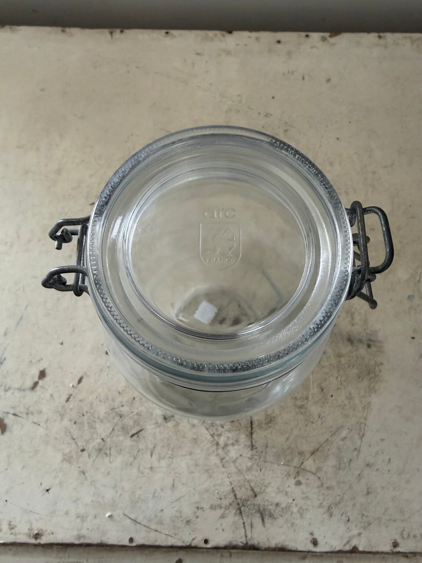 Clear glass hermetic jar
