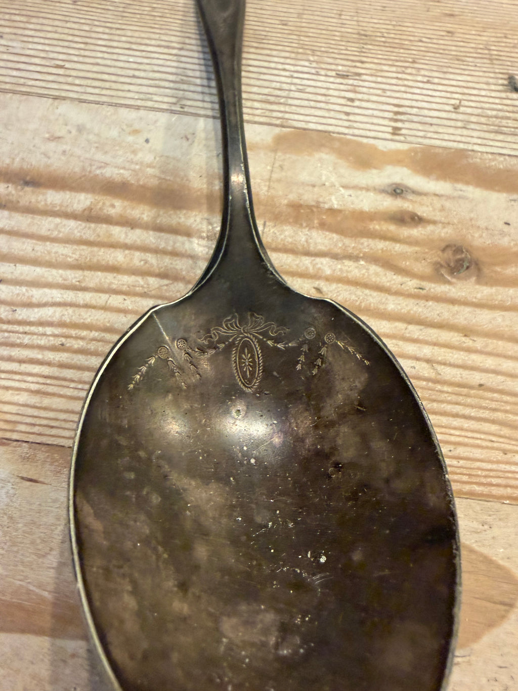 vintage silver-plated serving spoon