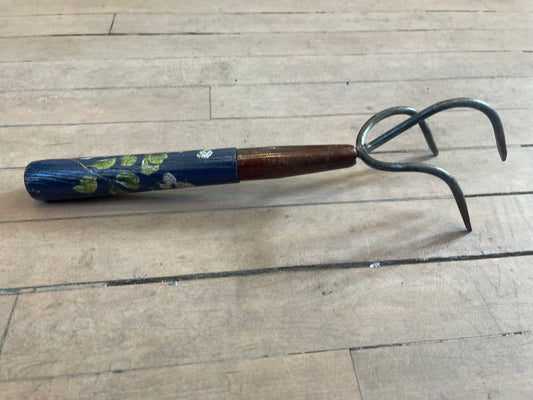 Vintage three garden cultivator with IOD makeover