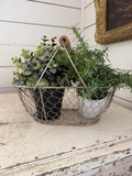 Chicken wire basket greenery not included