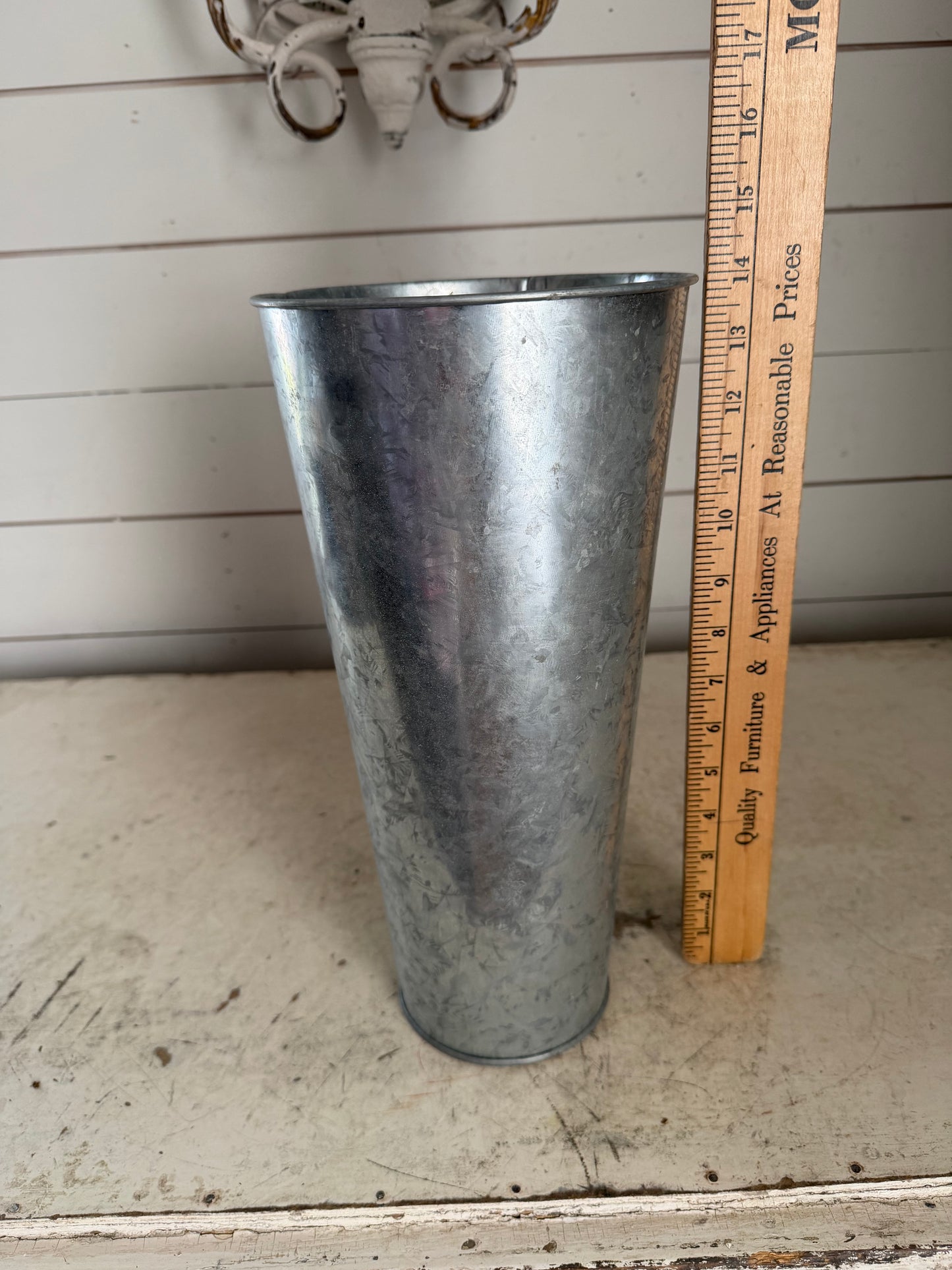 Large Galvanized French Flower Bucket - Will Get Makeover