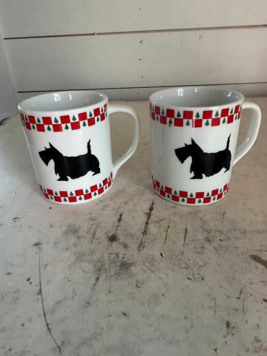 Set of Scottie Dog mugs