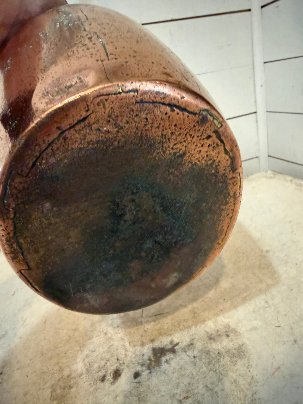 Georgian Antique copper tea kettle with crimped seam - Polished