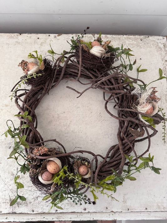 Bird nest wreath