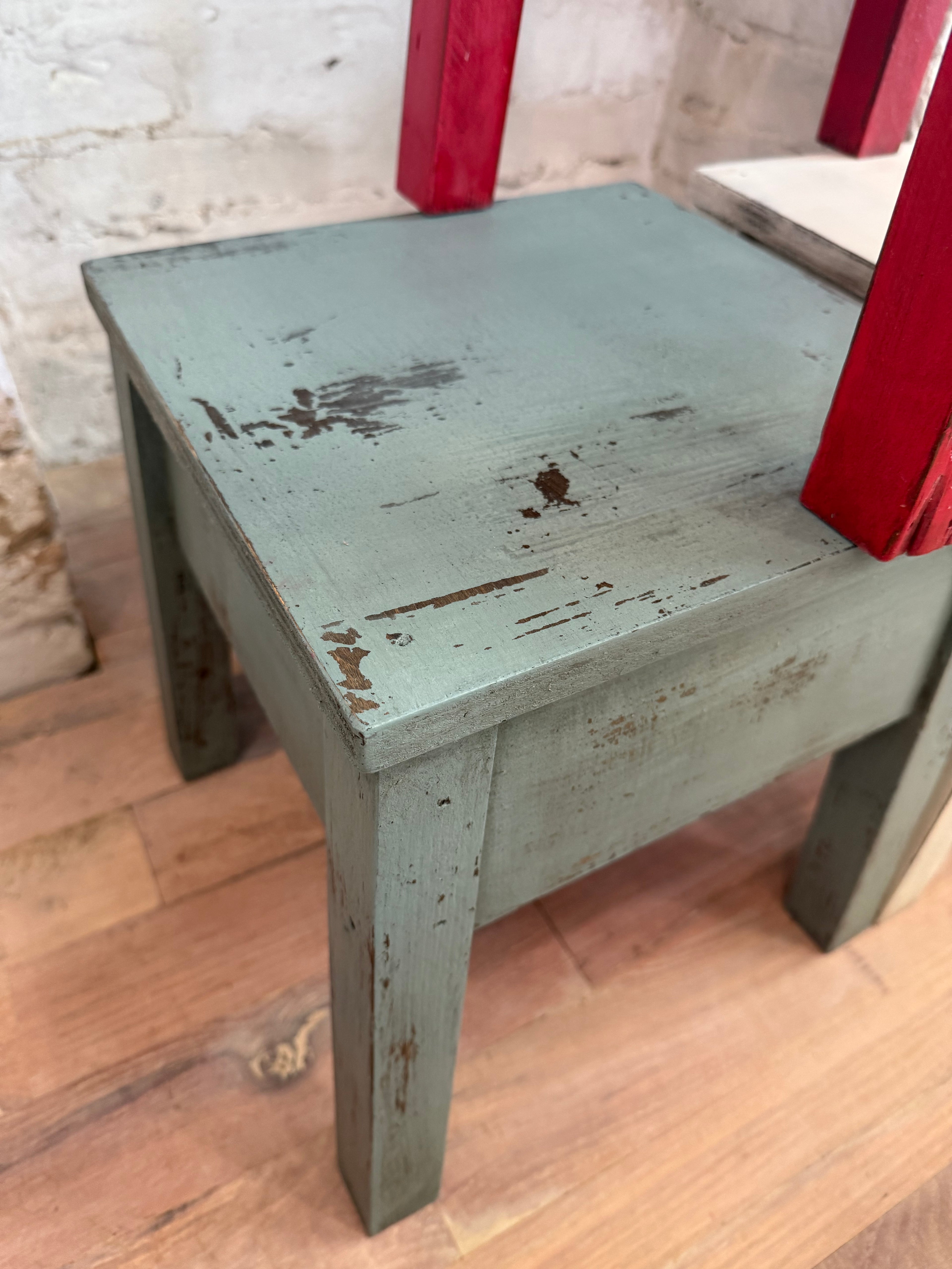 Handmade square wooden stools - sold individually 13.75x12x12”