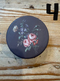 3” ceramic Trinket Dishes with IOD Floral Transfers - Sold Individually