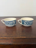 Vintage Currier and Ives Blue Horse and Carriage Teacup - Sold individually