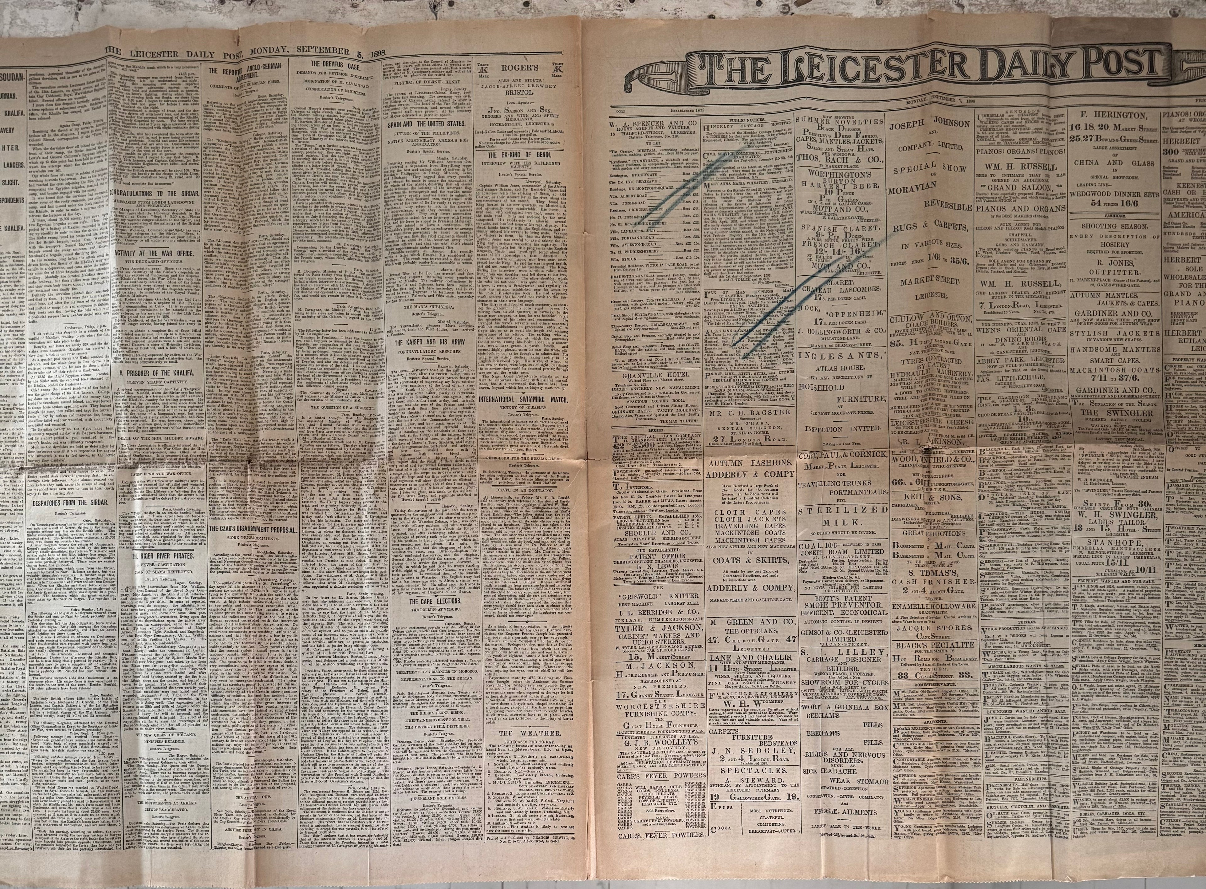 The Leicester Daily Post Sept. 5th, 1898
