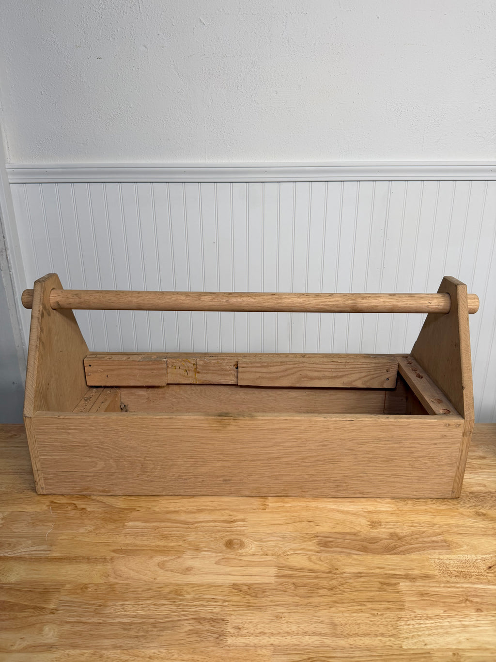 Oversized Oak Handmade Carpenters Tote - Will Get Makeover 31” Long
