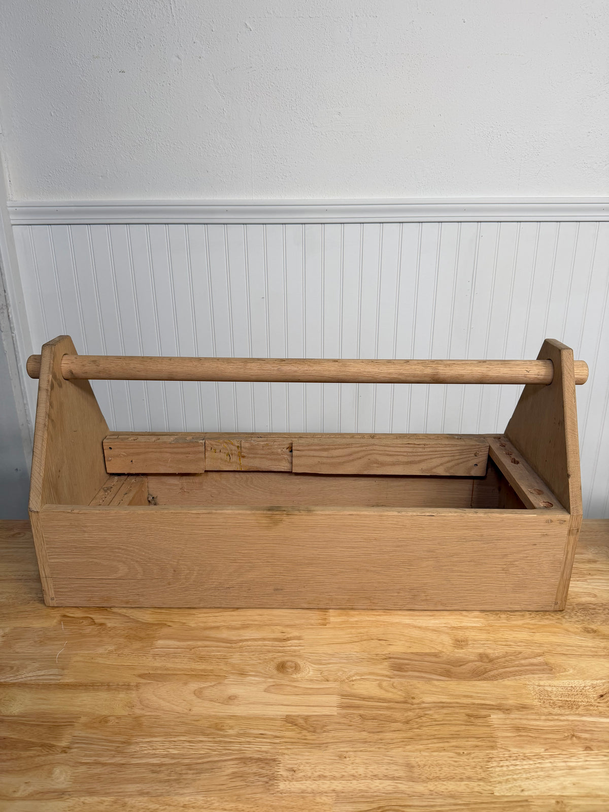 Oversized Oak Handmade Carpenters Tote - Will Get Makeover 31” Long