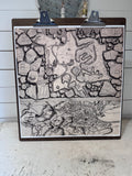 Print on canvas of Ancient Rome Map with Overzied Clipboard Display 22x23