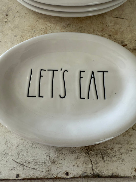 Rae Dunn “let’s eat” oval dessert plates sold individually