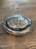Vintage Silver Plate Rogers Bros Covered Oval Serving Tray Dish