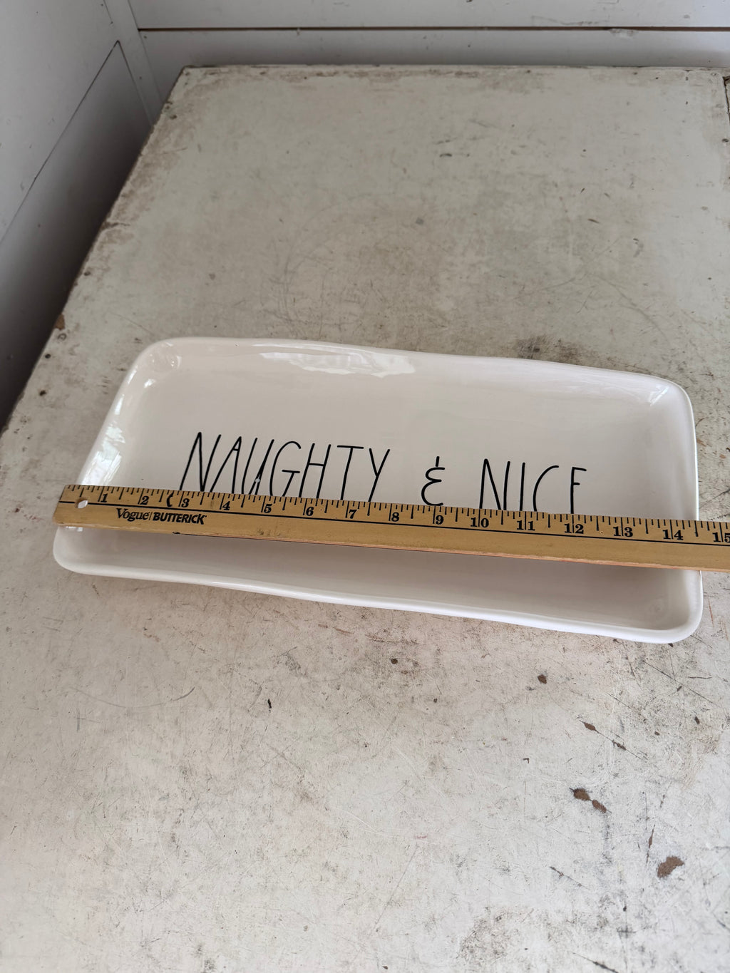 Rae Dunn Naughty and Nice Christmas Platter
