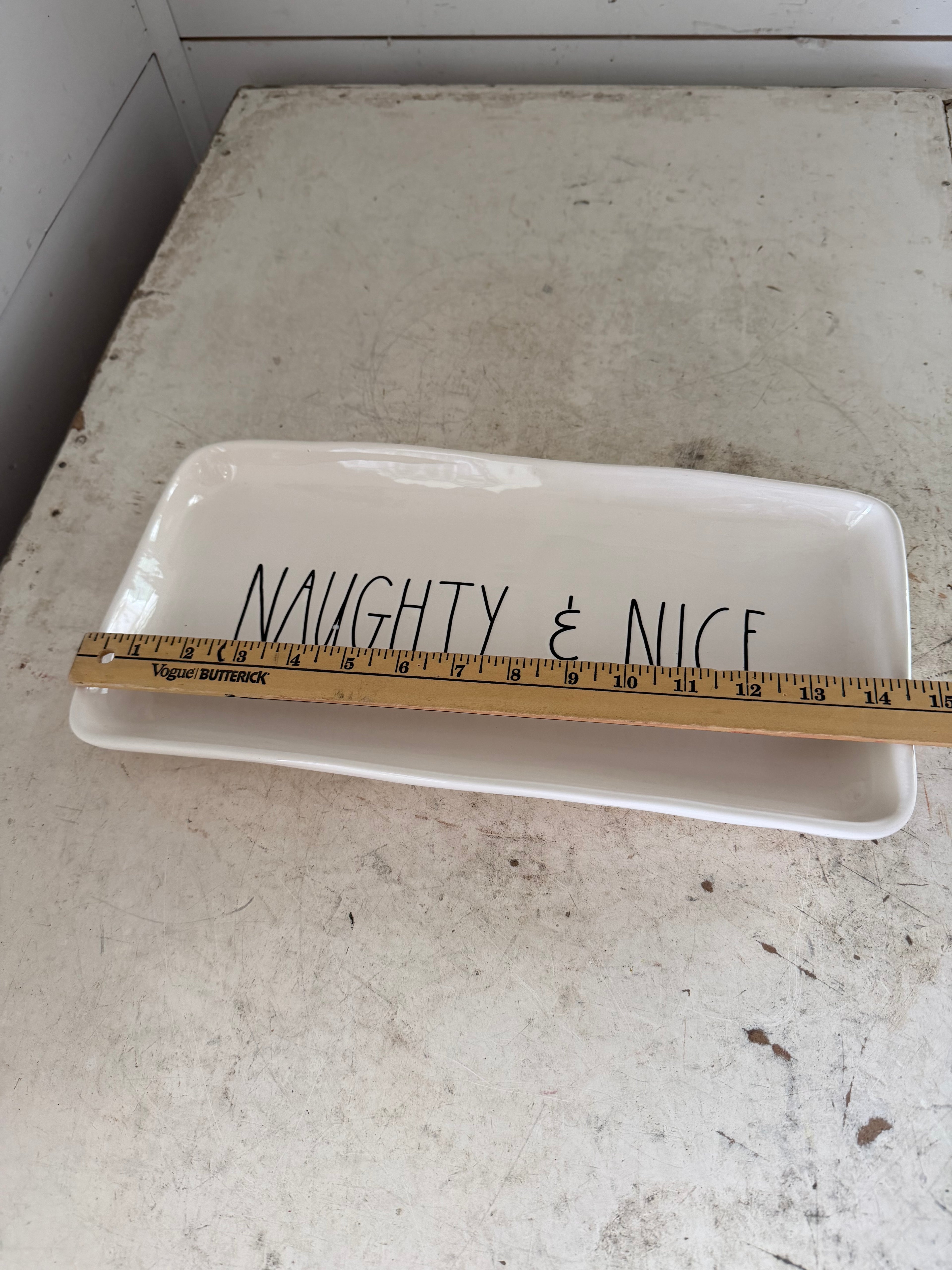Rae Dunn Naughty and Nice Christmas Platter