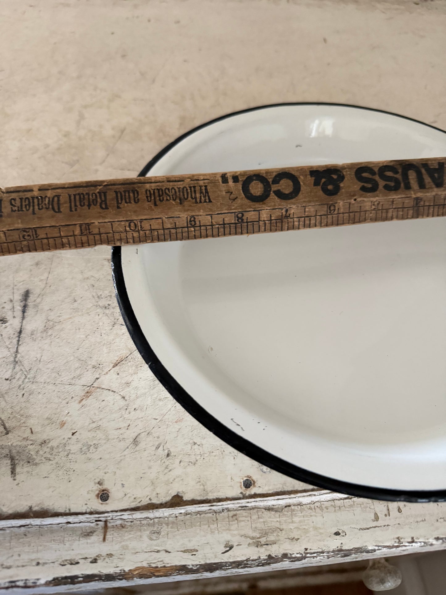 Deep Dish white enamel plate