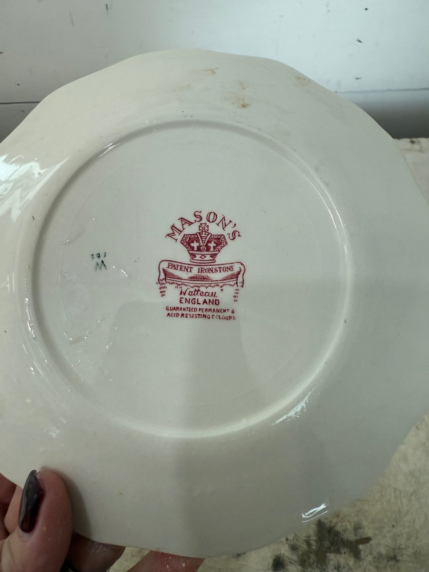 Mason‘s ironstone pink and white dessert plate