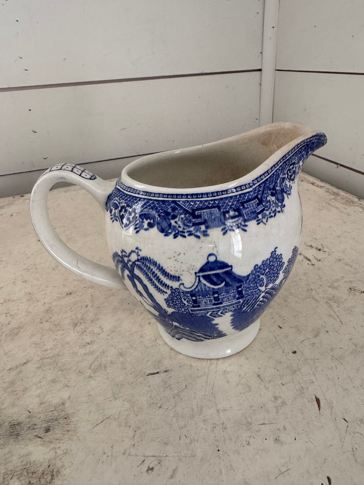 Blue Willow Pitcher by Wood and Sons