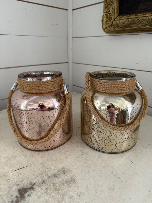 Gold Glass Rope Vases