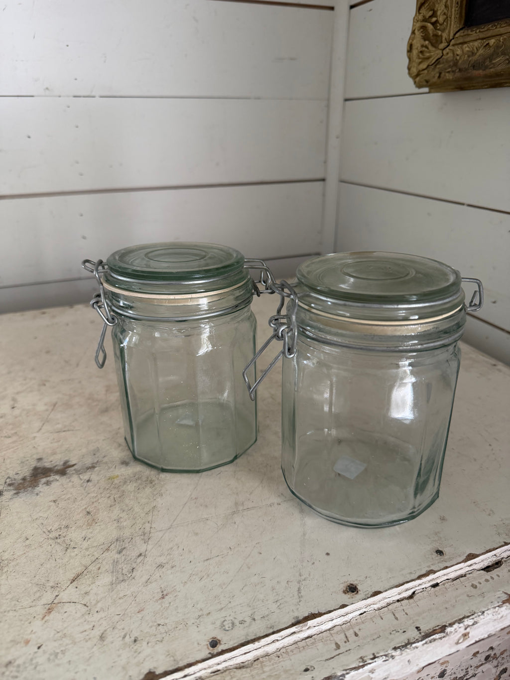 Green glass hermetic jar sold individually