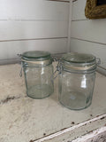 Green glass hermetic jar sold individually