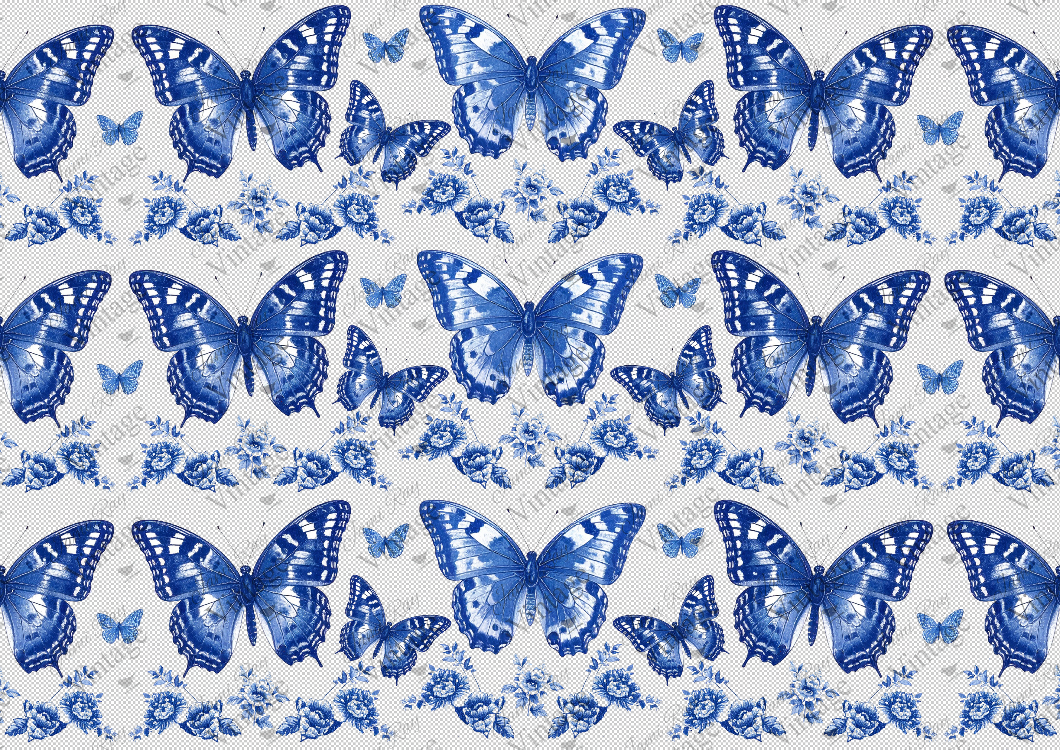 Butterfly Toile | Discontinued JRV A4 Rice Paper