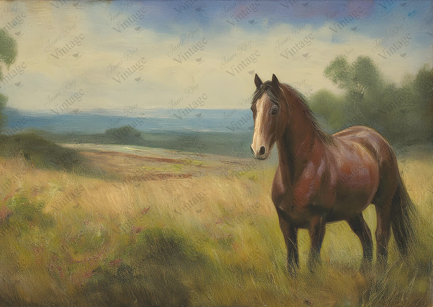 Horse In The Field | JRV A4 Rice Paper